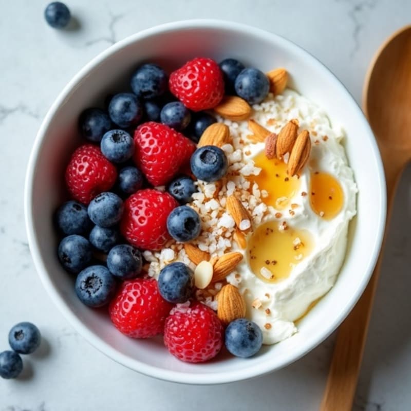 Cottage Cheese Berry Bowl with Toasted Almonds