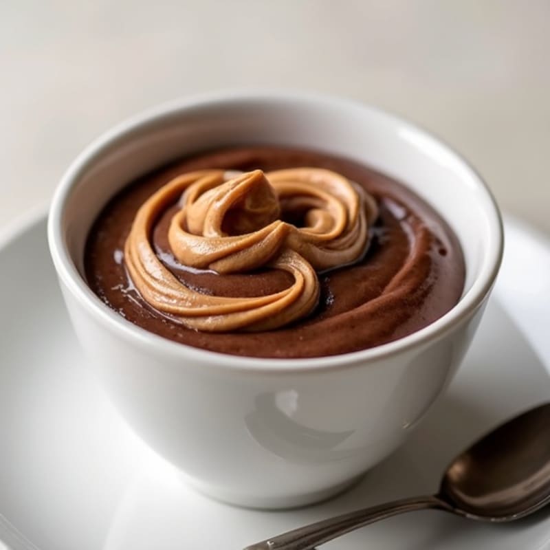 Silky Chocolate Protein Pudding with Almond Butter Swirl