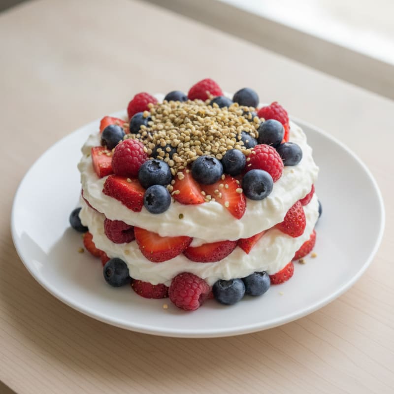 Greek Yogurt Protein Parfait with Mixed Berries