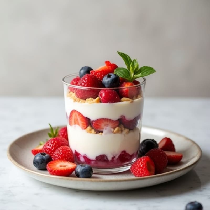Greek Yogurt Protein Parfait with Berries and Almond Butter