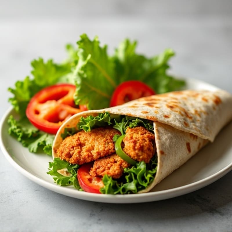 Crispy Buffalo Chicken Wrap with Fresh Greens