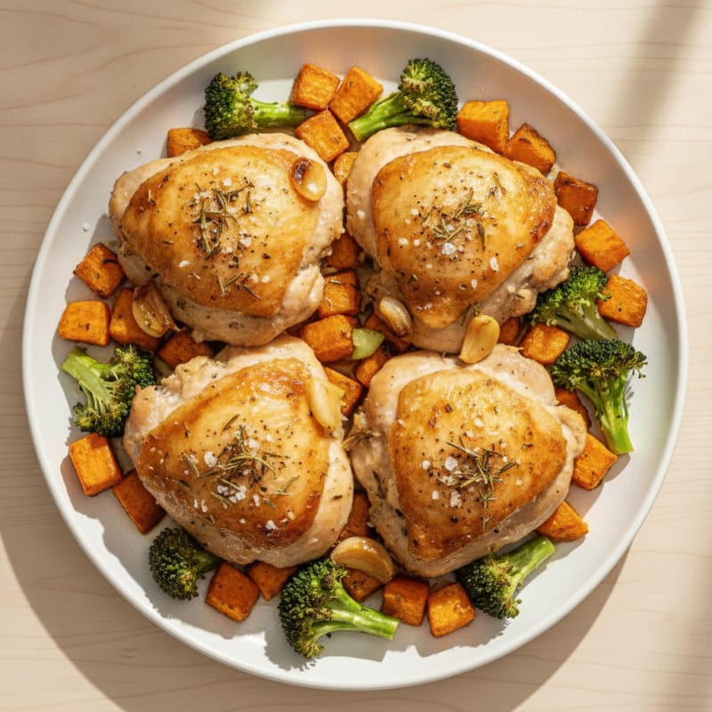 Garlic Herb Roasted Chicken Thighs