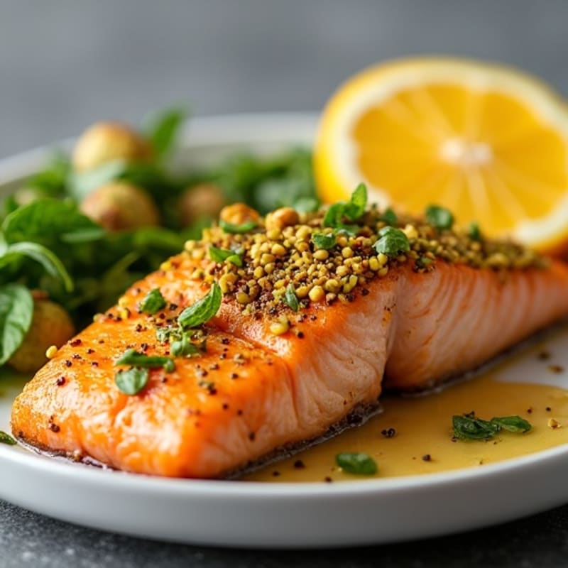 Crispy Pistachio-Crusted Salmon with Citrus-Ginger Glaze