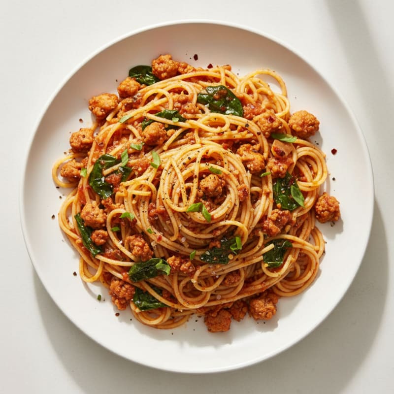Spicy Turkey Marinara Angel Hair Pasta