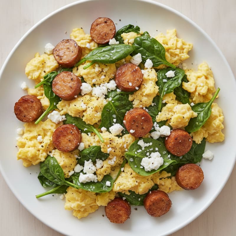 Quick Scrambled Eggs with Spinach