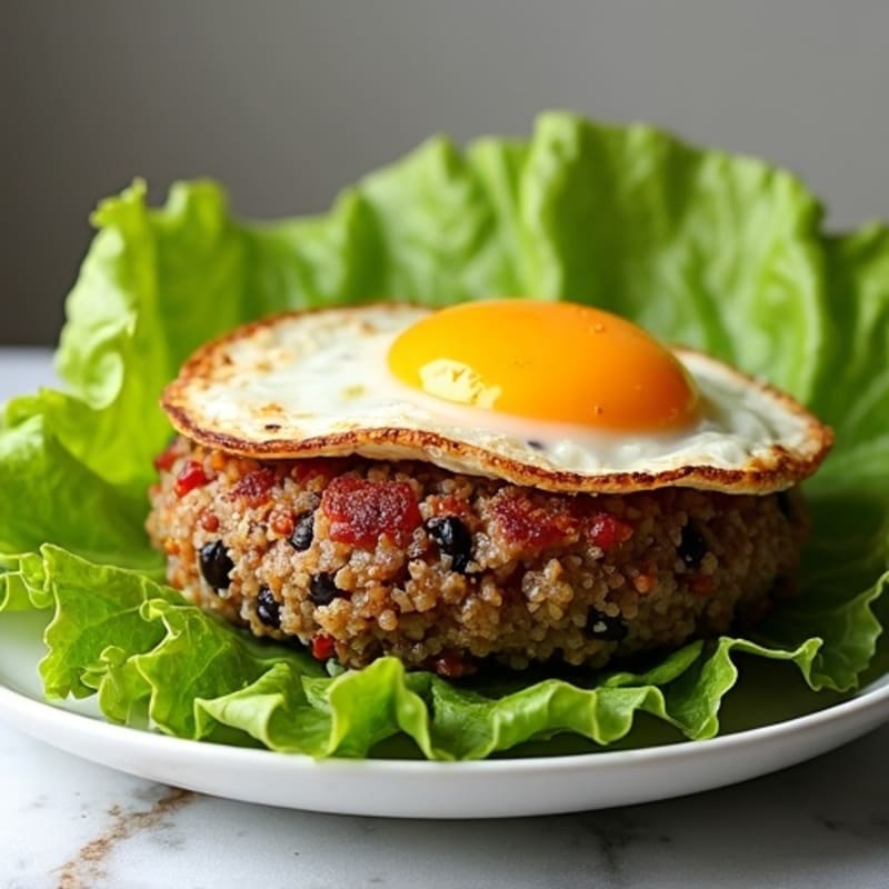 Crispy Black Bean Quinoa Burger Lettuce Wrap