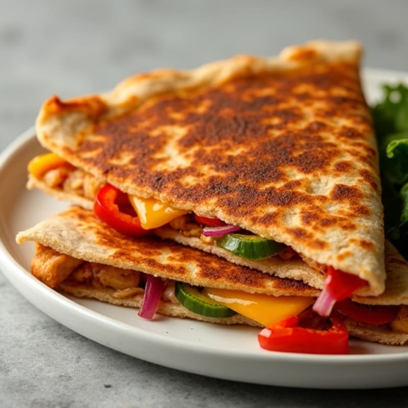 Crispy Whole Wheat BBQ Chicken Quesadilla
