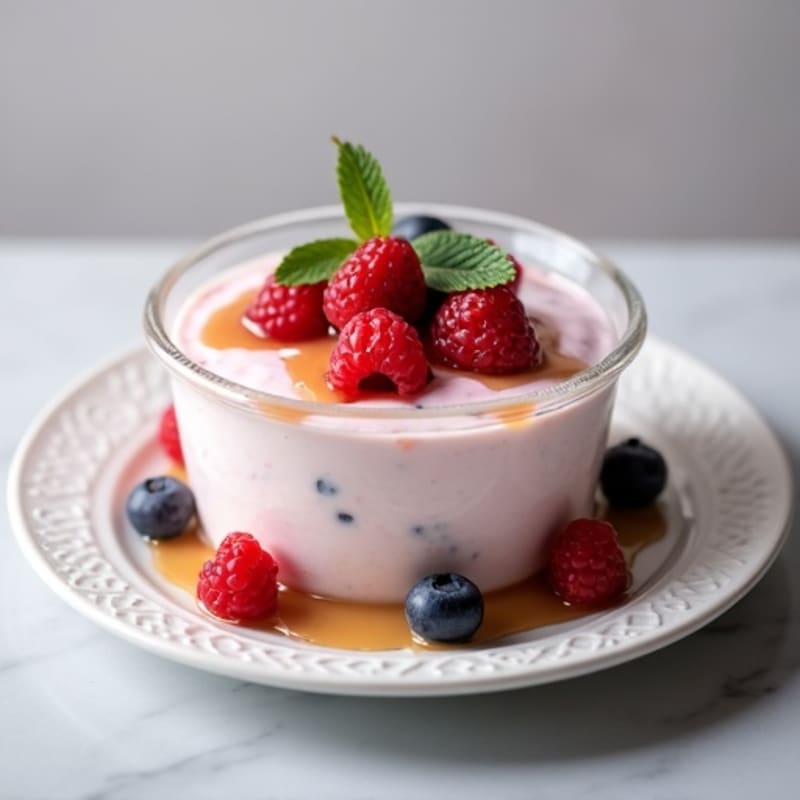 Creamy Greek Yogurt Protein Mousse with Mixed Berries
