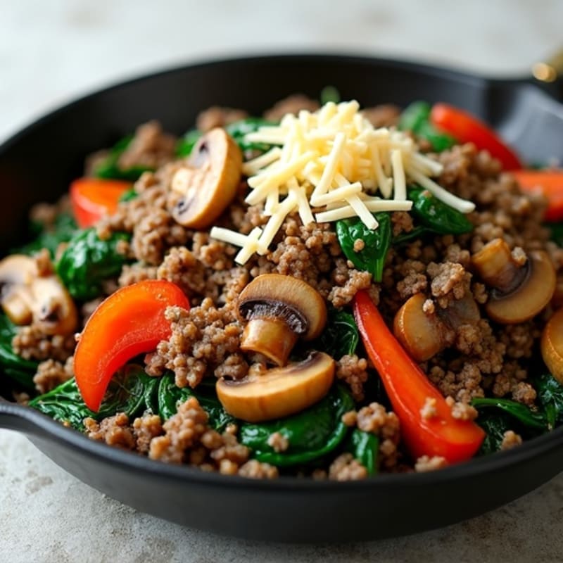 Lean Ground Beef and Mushroom Skillet