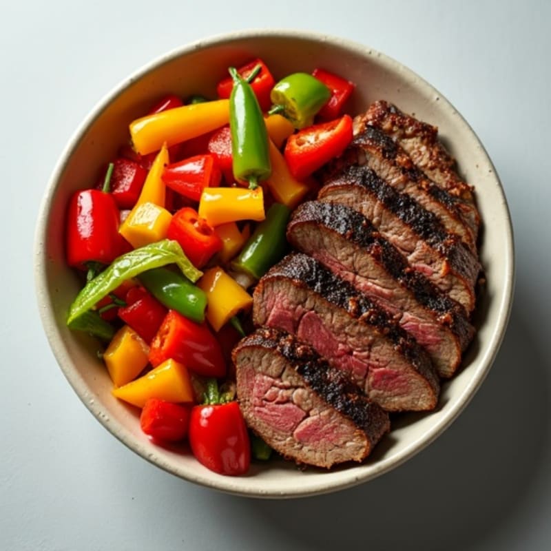 Lean Sirloin Philly Steak Bowl with Peppers