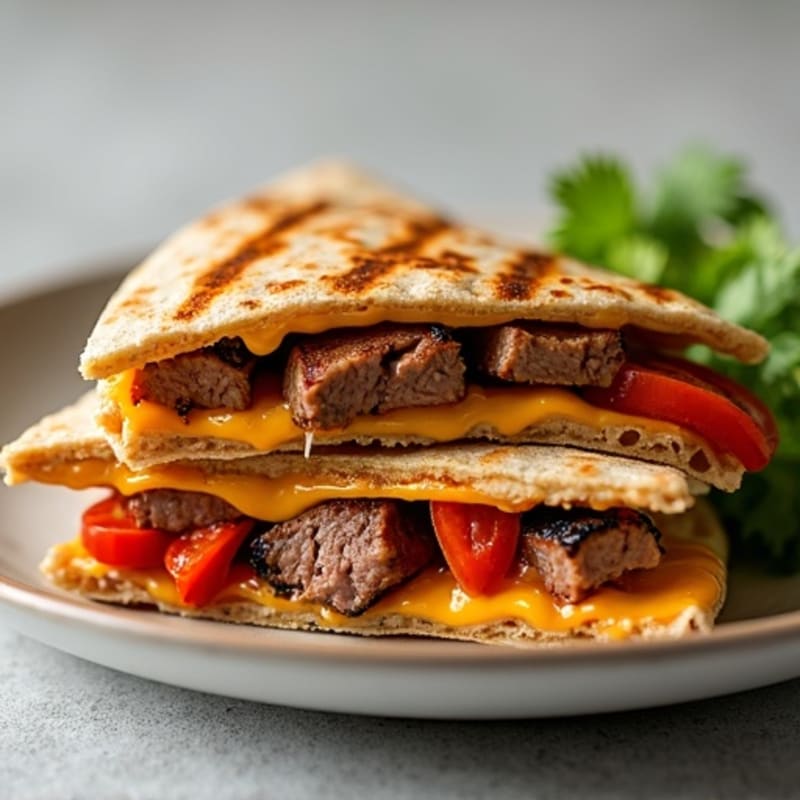 Grilled Steak and Bell Pepper Quesadillas