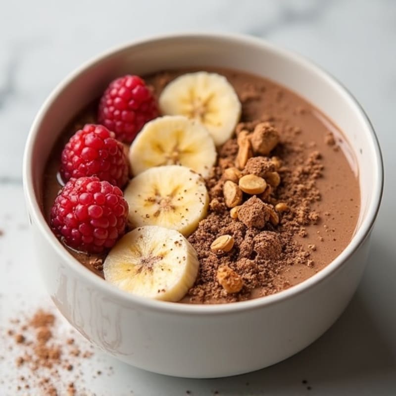 Creamy Chocolate Peanut Butter Protein Smoothie Bowl