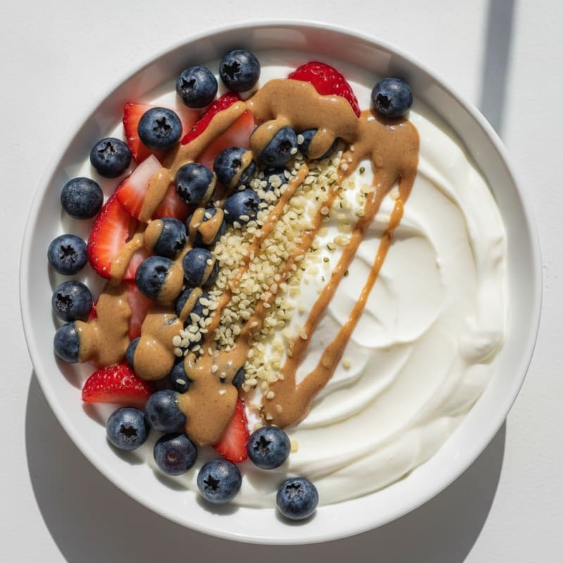 Silky Vanilla Protein Yogurt Bowl with Berries
