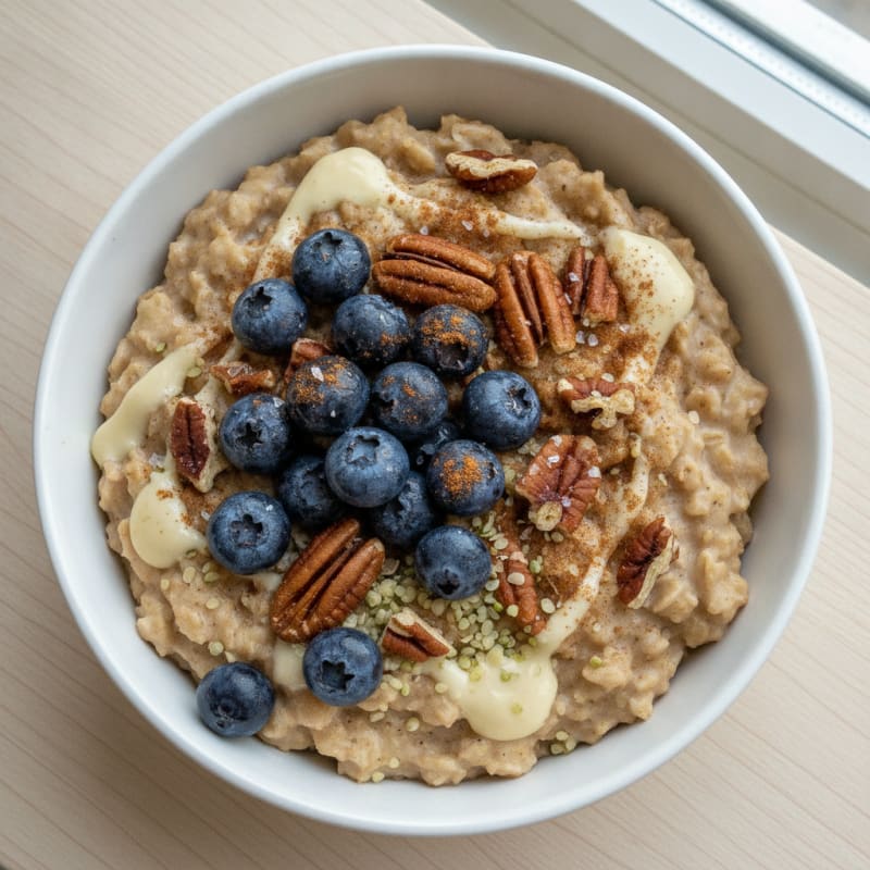 Blueberry Pecan Rolled Oats