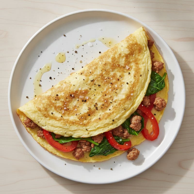 Turkey Sausage and Bell Pepper Omelette