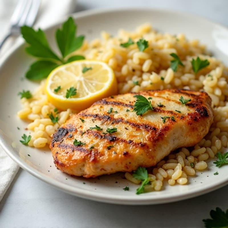 Lemon Herb Chicken with Fluffy Rice Pilaf