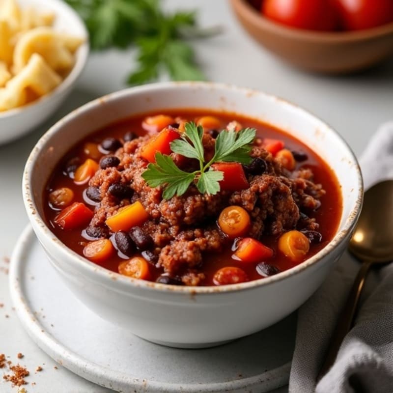 Hearty Black Bean and Ground Beef Chili