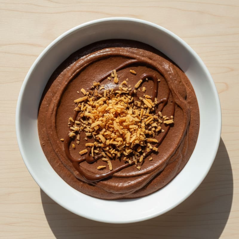 Silky Chocolate Protein Pudding with Toasted Coconut