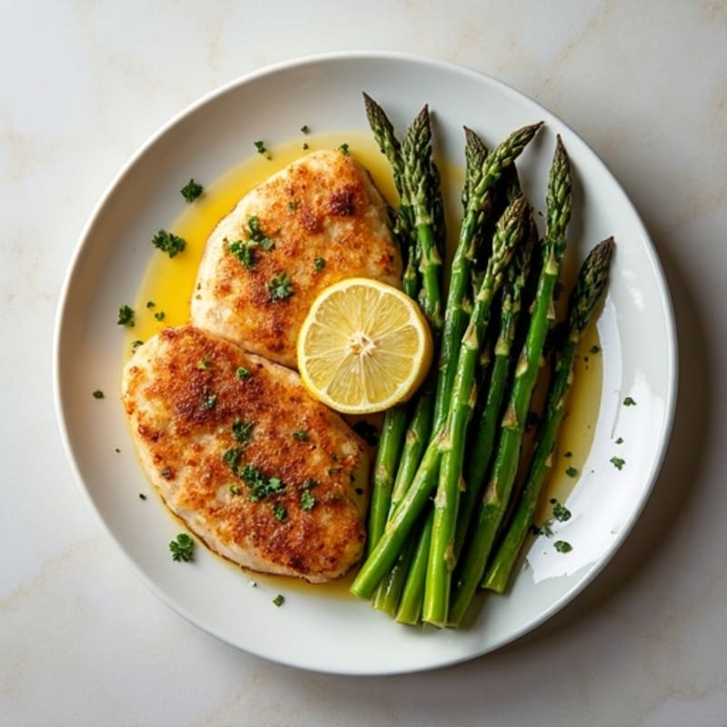 Crispy Lemon-Herb Chicken with Roasted Asparagus