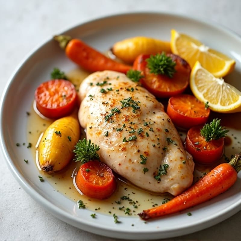 Sheet Pan Lemon Herb Chicken with Roasted Root Vegetables