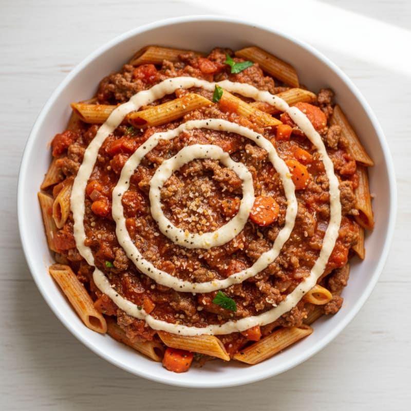 Tender Beef Bolognese with Creamy Parmesan Sauce