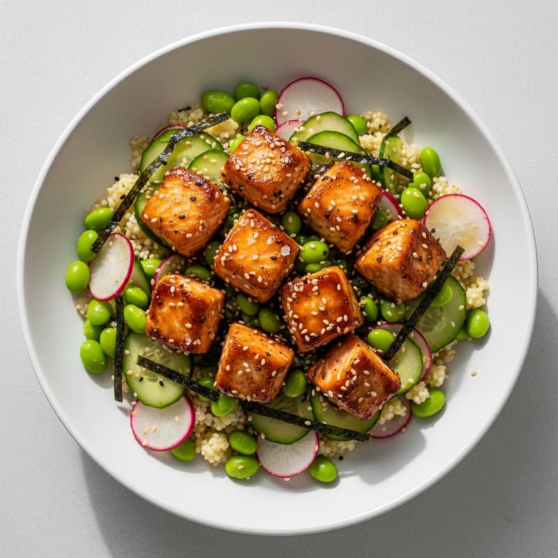 Crispy Sesame Salmon Sushi Bowl