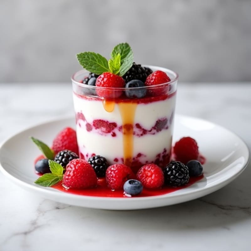 Greek Yogurt Parfait with Fresh Berries and Honey