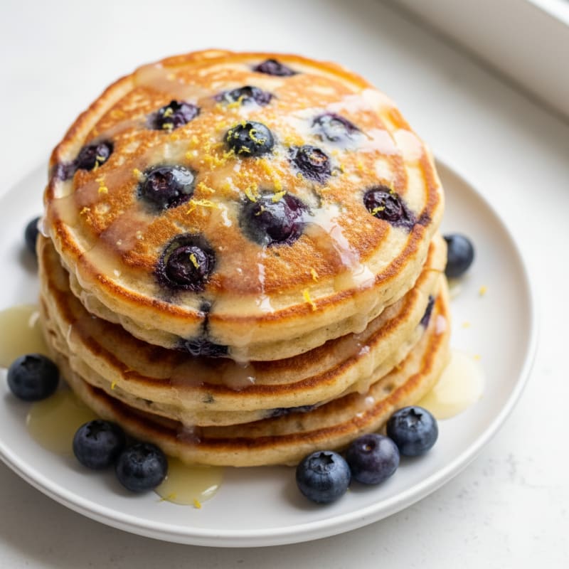 Blueberry Ricotta Pancakes with Lemon Zest