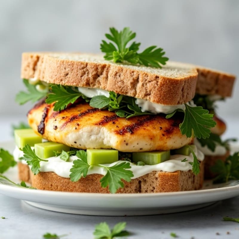 Herb-Roasted Chicken and Greek Yogurt Salad Sandwich