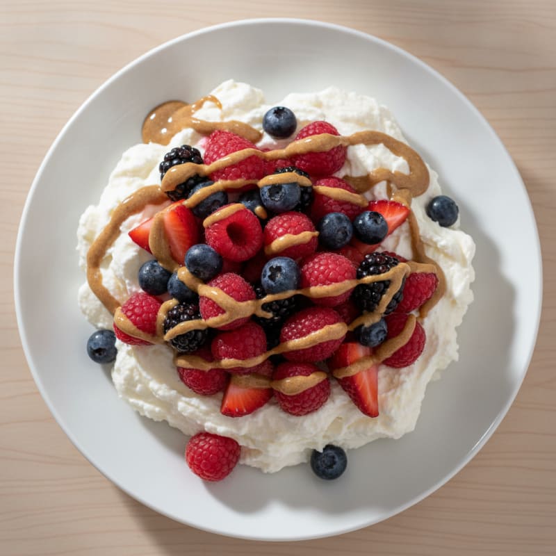Greek Yogurt Protein Mousse with Mixed Berries