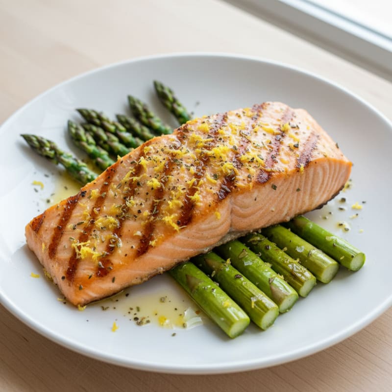 Lemon Herb Grilled Salmon with Asparagus