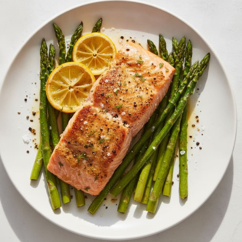 Baked Salmon with Roasted Asparagus