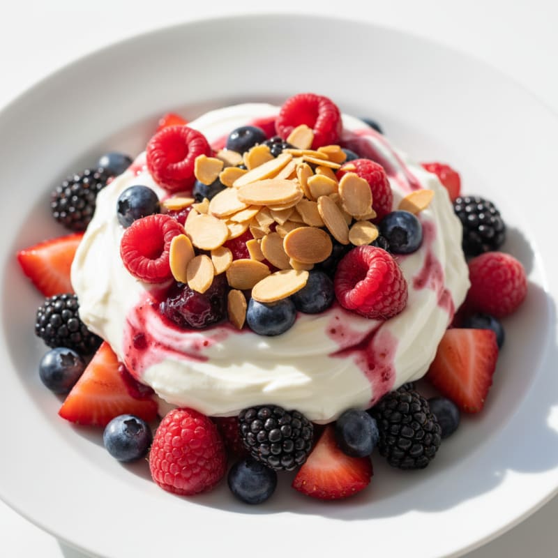 Greek Yogurt Protein Parfait with Mixed Berries