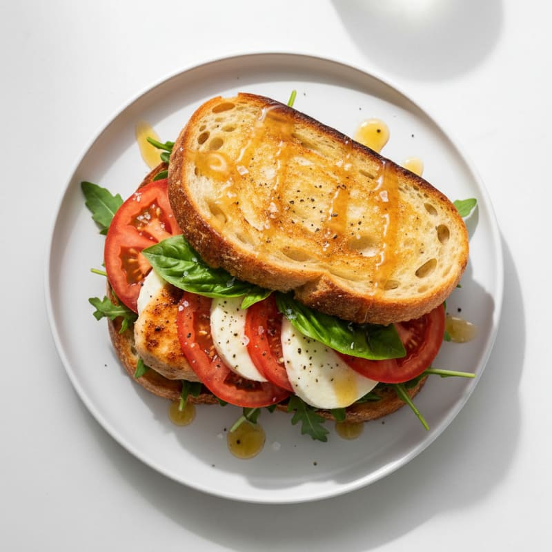 Golden Balsamic Glazed Caprese Sandwich