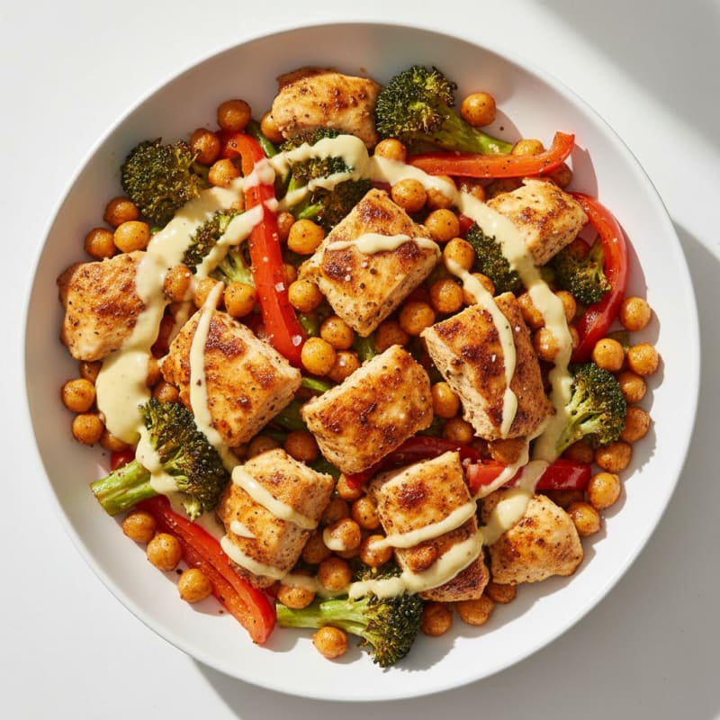 Zesty Roasted Chickpea and Vegetable Bowl