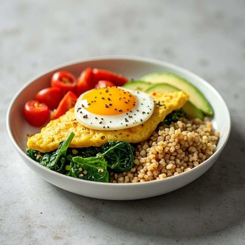 Egg White and Spinach Scramble with Quinoa