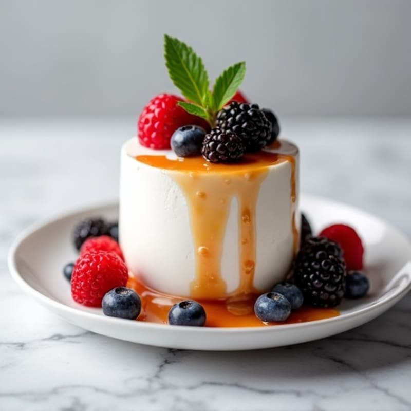 Greek Yogurt Protein Mousse with Mixed Berries