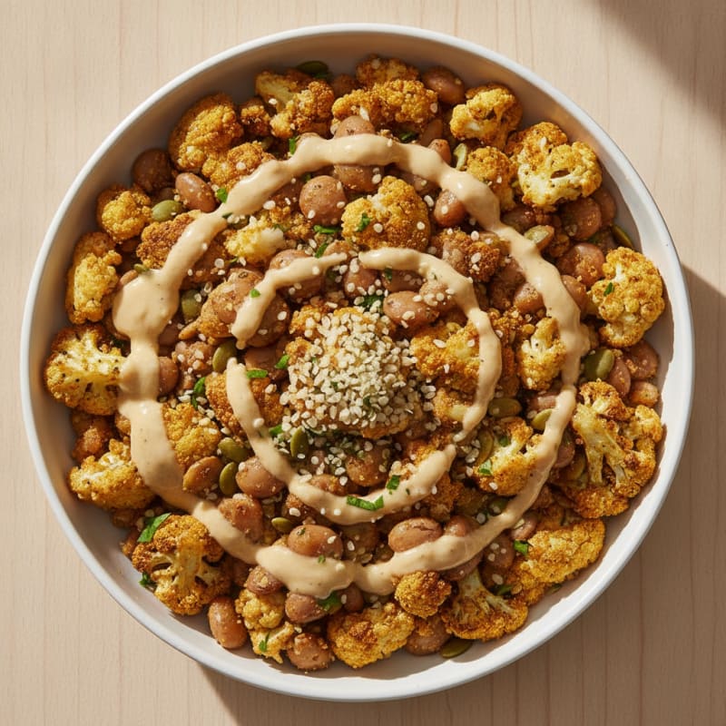 Roasted Cauliflower with Tahini Drizzle