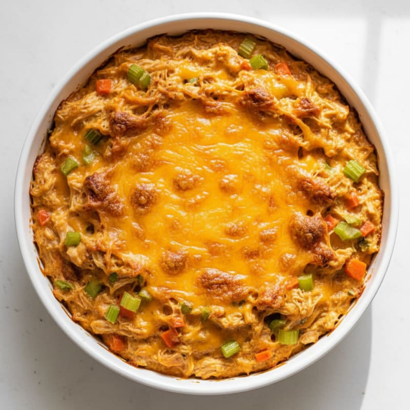 Creamy Buffalo Chicken Dip Bake