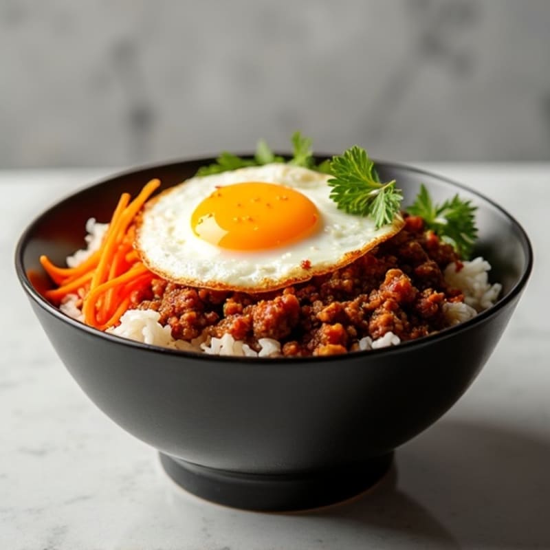 Spicy Korean-Style Ground Beef Rice Bowl