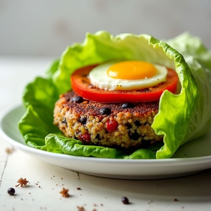 Crispy Black Bean Quinoa Burger Lettuce Wrap