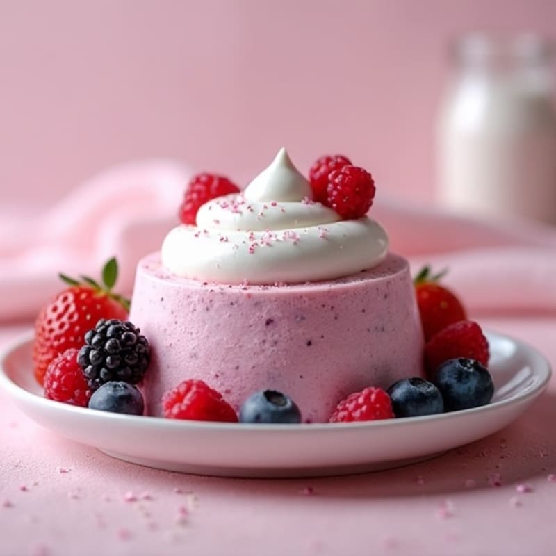 Greek Yogurt Protein Mousse with Mixed Berries