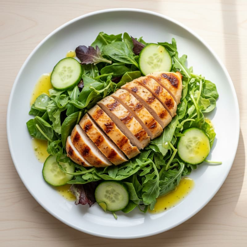 Grilled Chicken and Mixed Greens Salad with Lemon Vinaigrette