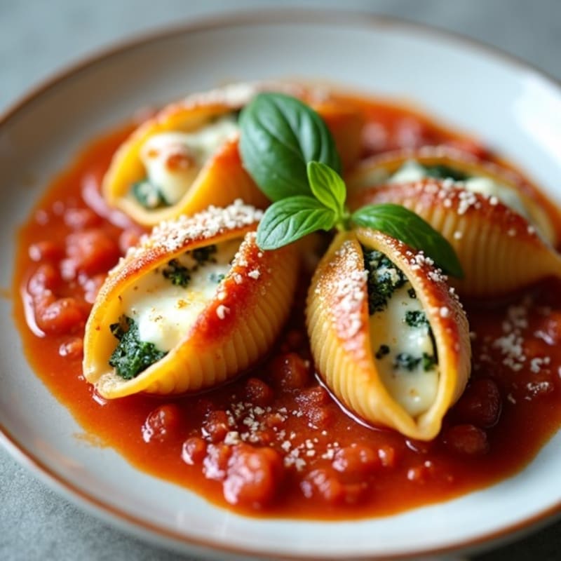 Creamy Spinach Ricotta Stuffed Pasta Shells