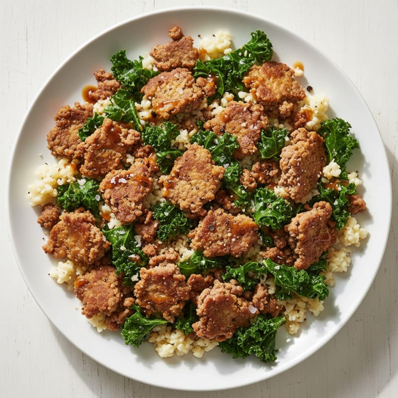 Crispy Ground Beef and Veggie Bowls