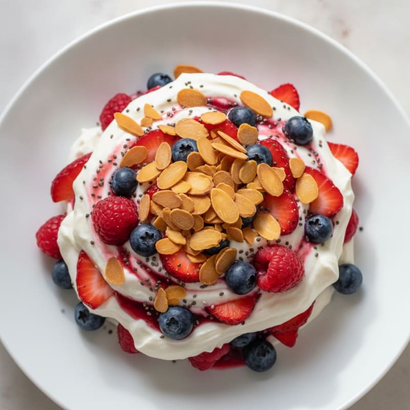 Greek Yogurt Protein Parfait with Mixed Berries