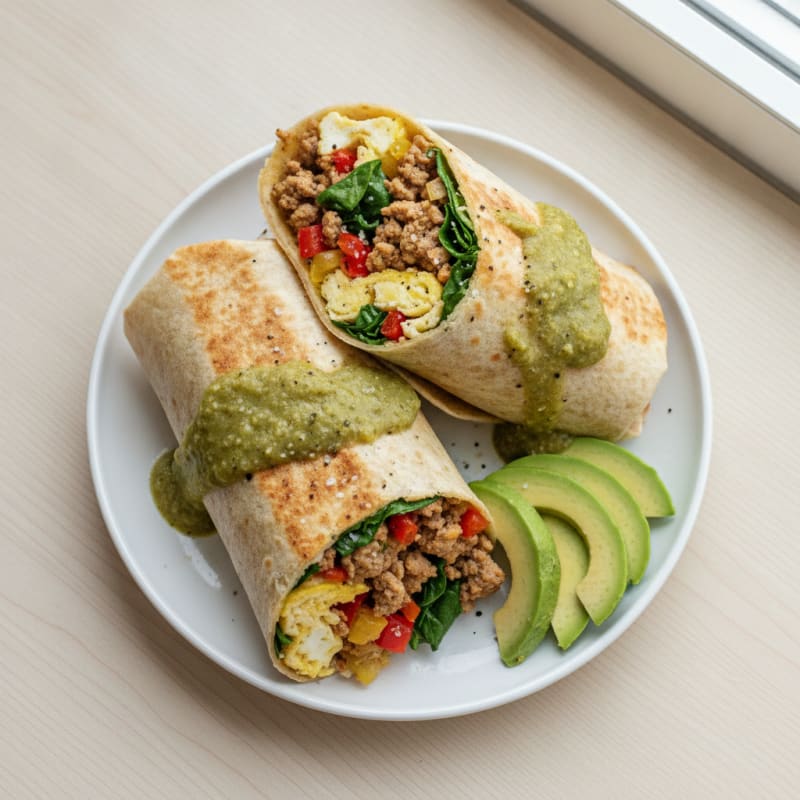 Hearty Breakfast Burritos with Salsa