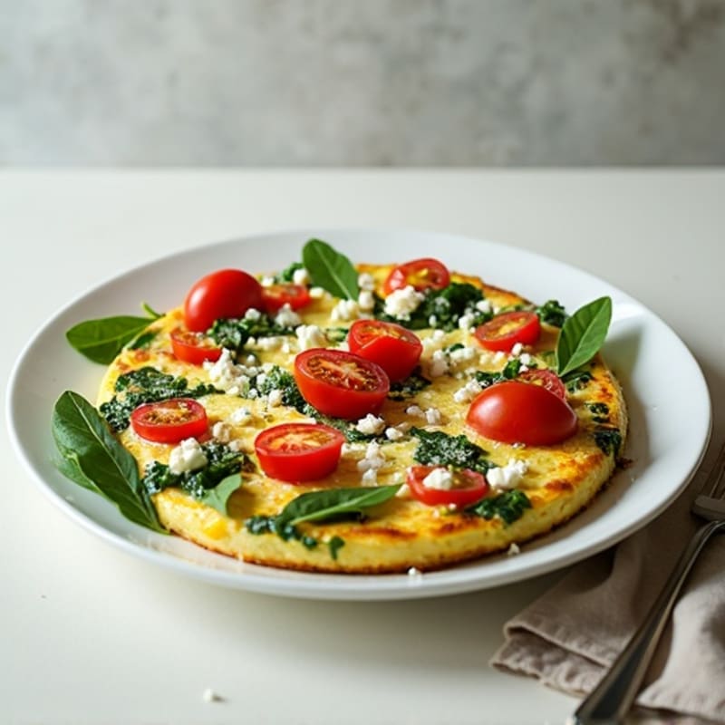 Savory Greek Egg White Frittata with Spinach and Feta