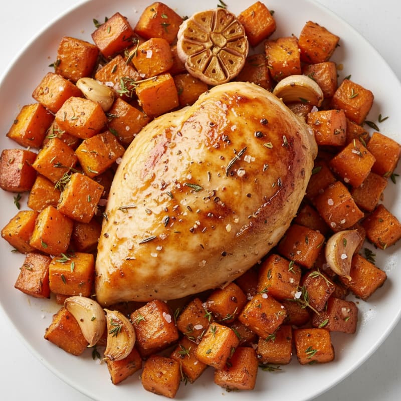 Garlic Herb Roasted Chicken with Root Vegetables