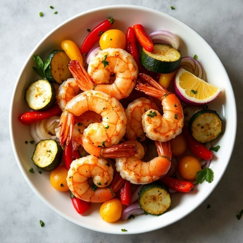 Sheet Pan Citrus Garlic Shrimp and Roasted Vegetables